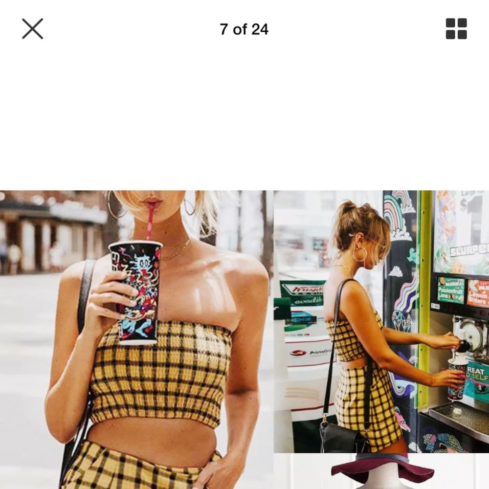 New! Plaid two piece set